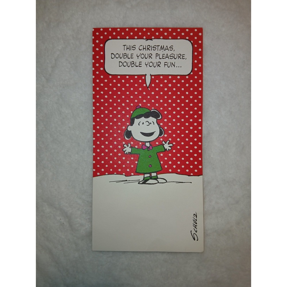 1952‎ Vintage Lucy Unmarked Christmas Card Peanuts W/envelope